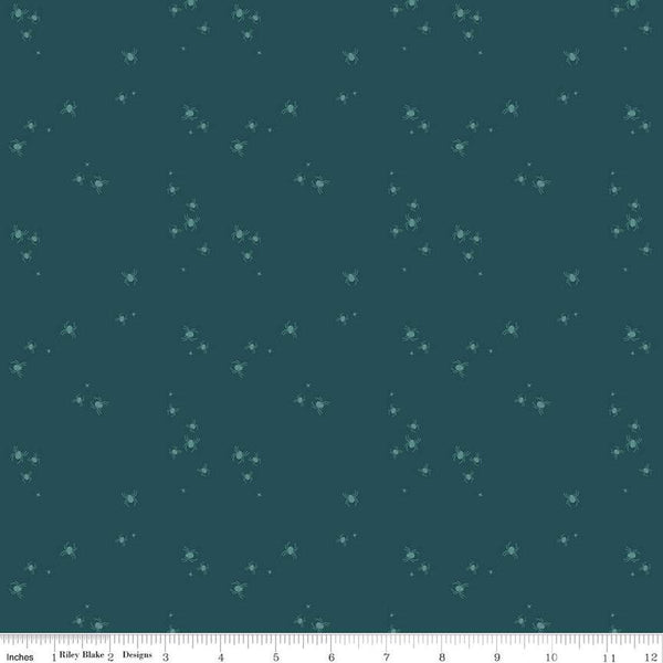 SALE Little Witch Spider Dots C14566 Jade - Riley Blake Designs - Spiders Dot Dotted Tone-on-Tone  - Quilting Cotton Fabric