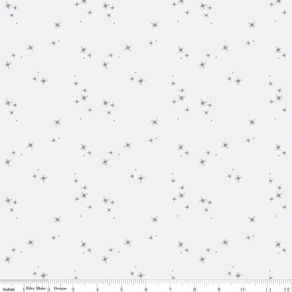 Little Witch Spider Dots C14566 Smoke - Riley Blake Designs - Spiders Dot Dotted Tone-on-Tone  - Quilting Cotton Fabric