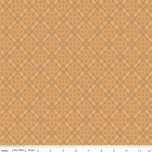 DEAL Autumn Plaid C14651 Marigold - Riley Blake Designs - Lori Holt - Diagonal - Quilting Cotton Fabric