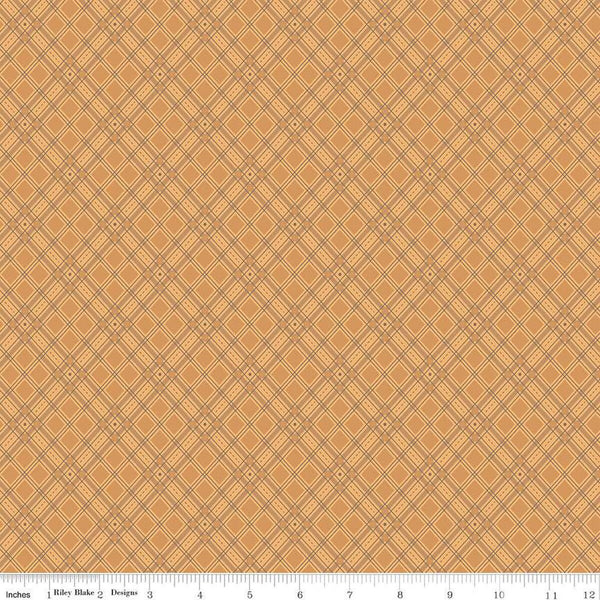 SALE Autumn Plaid C14651 Marigold by Riley Blake Designs - Lori Holt - Diagonal - Quilting Cotton Fabric