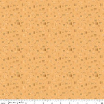 DEAL Autumn Squares C14653 Marigold - Riley Blake Designs - Lori Holt - Geometric Squares Dots Dashes  - Quilting Cotton Fabric