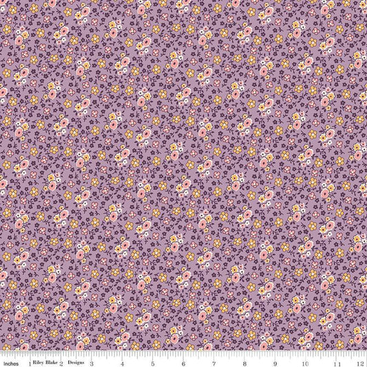 DEAL Autumn Bouquet C14656 Plum - Riley Blake Designs - Lori Holt - Floral Flowers  - Quilting Cotton Fabric