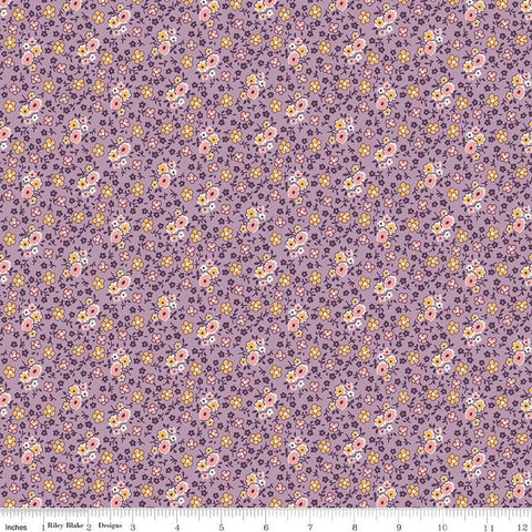 SALE Autumn Bouquet C14656 Plum by Riley Blake Designs - Lori Holt - Floral Flowers  - Quilting Cotton Fabric