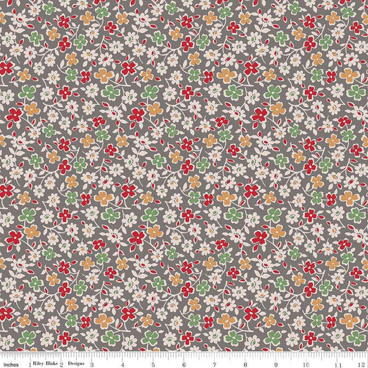 SALE Autumn Cosmos C14659 Milk Can - Riley Blake Designs - Lori Holt - Floral Flowers  - Quilting Cotton Fabric