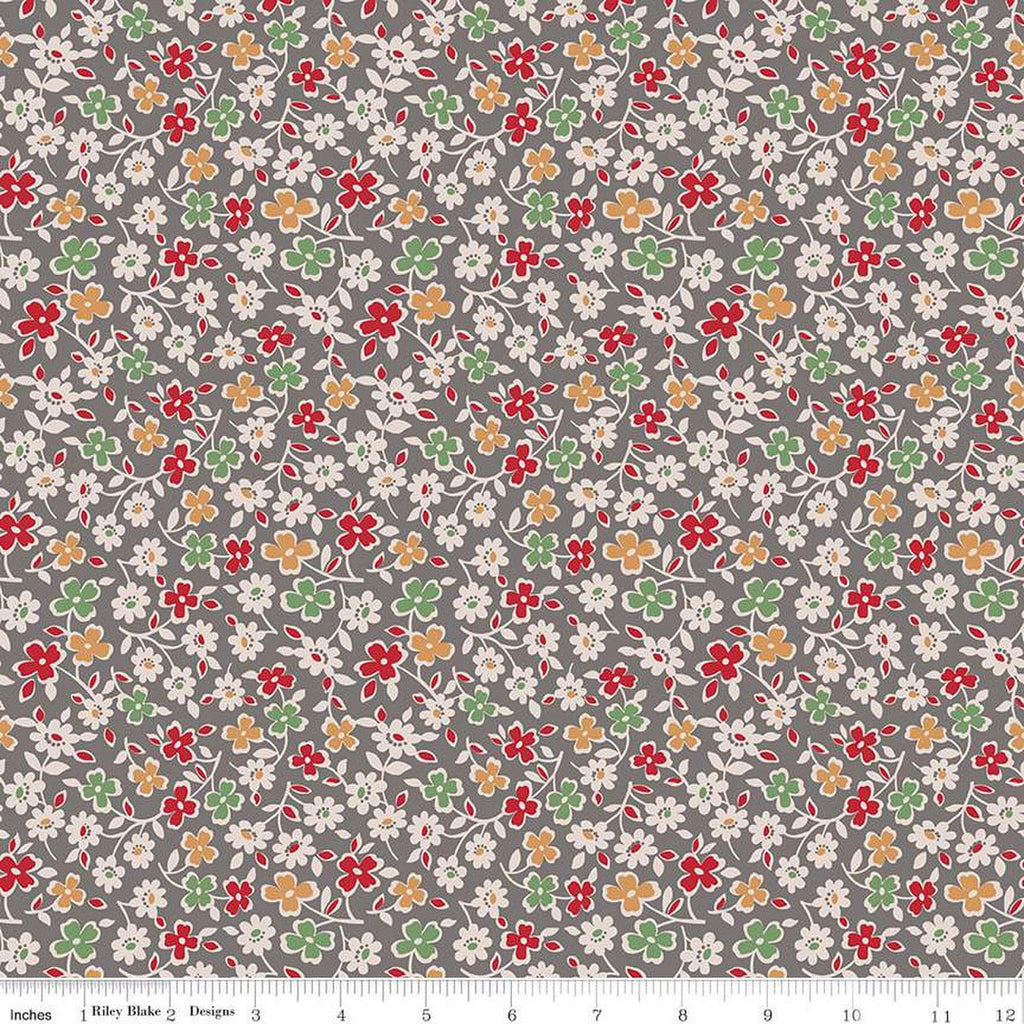 SALE Autumn Cosmos C14659 Milk Can by Riley Blake Designs - Lori Holt - Floral Flowers  - Quilting Cotton Fabric