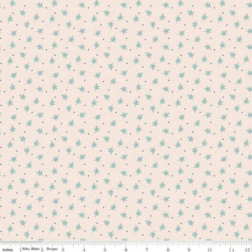 DEAL Autumn Sprig C14663 Latte - Riley Blake Designs - Lori Holt - Leaves Dots - Quilting Cotton Fabric