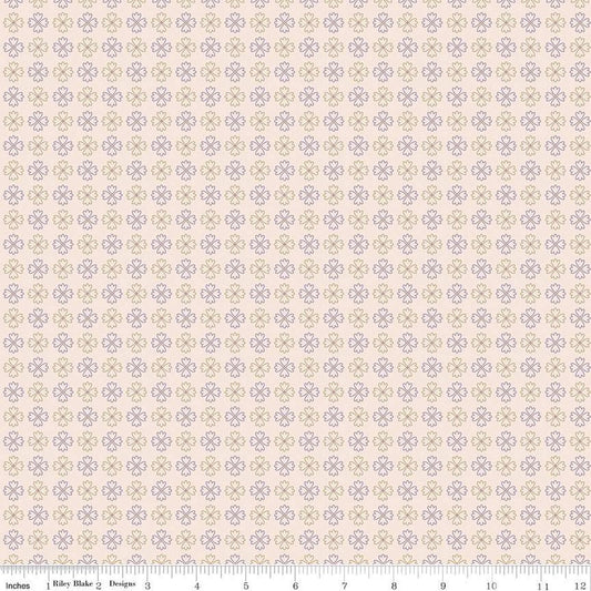 DEAL Autumn Kerchief C14668 Latte - Riley Blake Designs - Lori Holt - Geometric Flowers - Quilting Cotton Fabric