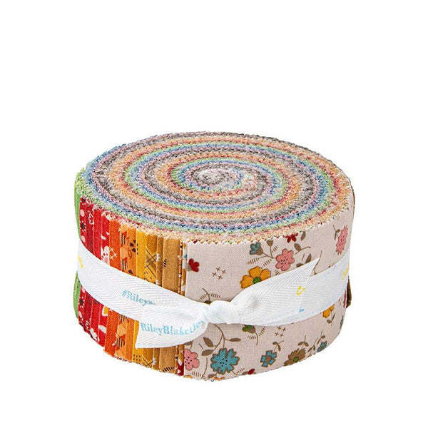 Autumn 2.5 Inch Rolie Polie Jelly Roll 40 pieces - Riley Blake Designs - Lori Holt - Precut Pre cut Bundle - Quilting Cotton Fabric