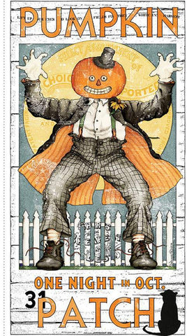 SALE Pumpkin Patch Pumpkin Poster Main Panel PD14570-PANEL  - Riley Blake Designs - Halloween Digitally Printed - Quilting Cotton Fabric