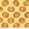 SALE Pumpkin Patch Tossed Jacks C14580 Yellow - Riley Blake Designs - Halloween Jack-o-Lanterns - J. Wecker Frisch - Quilting Cotton Fabric