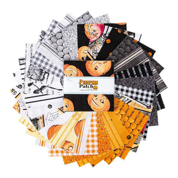 SALE Pumpkin Patch Charm Pack 5" Stacker Bundle - Riley Blake Designs - 42 piece Precut Pre cut - Halloween - Quilting Cotton Fabric