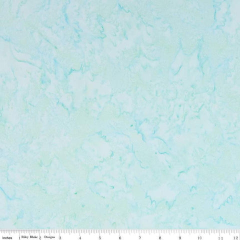 35" End of Bolt - SALE Batiks Expressions Hand-Dyes BTHH158 Pale Turquoise - Riley Blake Designs - Hand-Dyed Print - Quilting Cotton