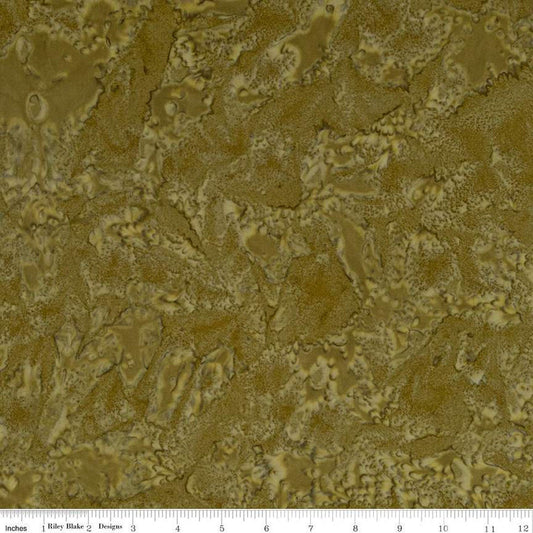 CLEARANCE Batiks Expressions Hand-Dyes BTHH146 Dark Yellow 3 - Riley Blake Designs - Hand-Dyed Print - Quilting Cotton Fabric
