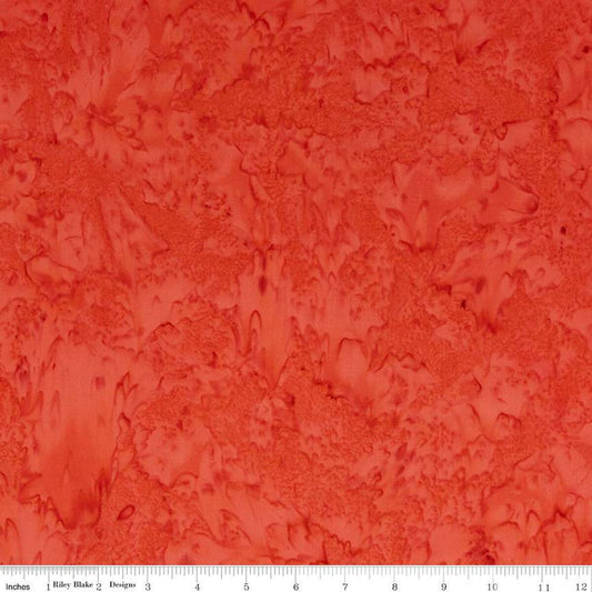 SALE Batiks Expressions Hand-Dyes BTHH134 Blood Orange - Riley Blake Designs - Hand-Dyed Print - Quilting Cotton Fabric