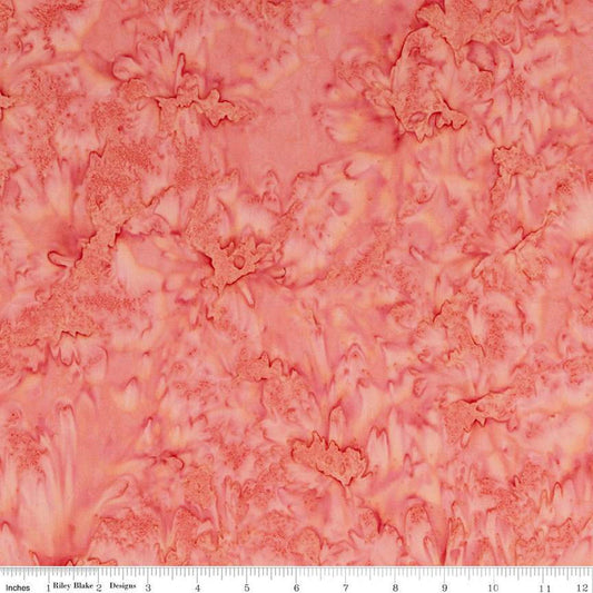 DEAL Batiks Expressions Hand-Dyes BTHH130 Coral - Riley Blake Designs - Hand-Dyed Print - Quilting Cotton Fabric