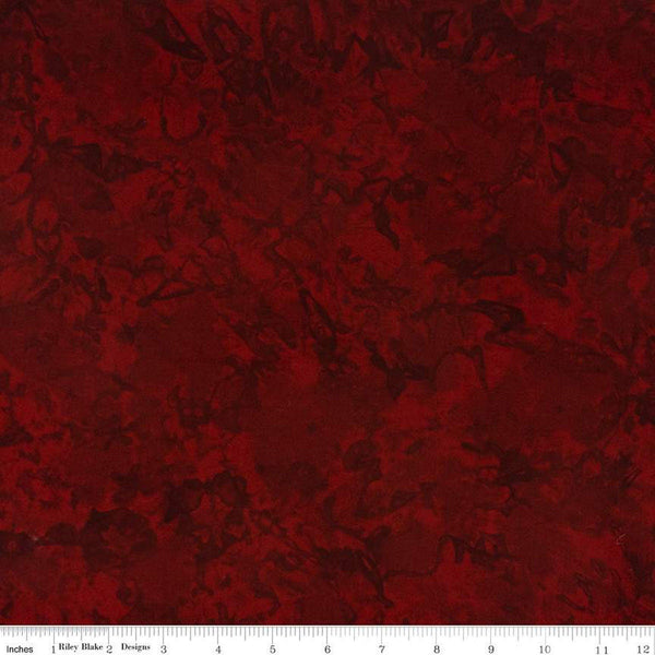 Batiks Expressions Hand-Dyes BTHH121 Dark Red - Riley Blake Designs - Hand-Dyed Print - Quilting Cotton Fabric