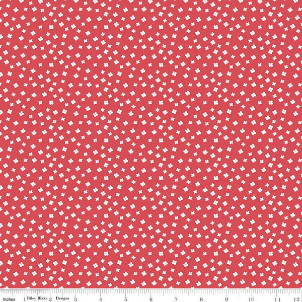 SALE Gone Glamping Blossoms C14794 Red by Riley Blake Designs - Floral Flowers Camping - Quilting Cotton Fabric