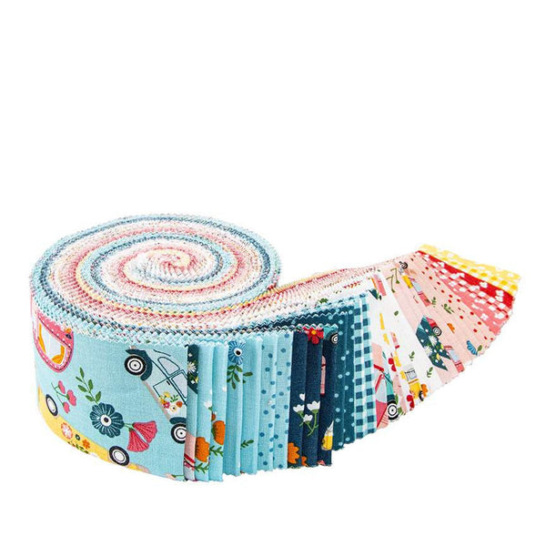 SALE Gone Glamping 2.5 Inch Rolie Polie Jelly Roll 40 pieces - Riley Blake Designs - Camping - Precut Pre cut Bundle - Cotton Fabric