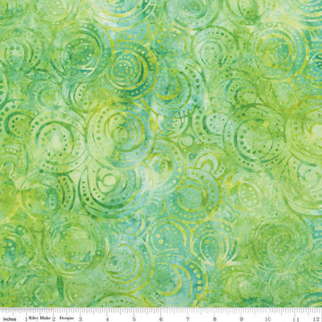 SALE Batiks Expressions That Summer Feelin' BTAP1214 Sea Green - Riley Blake Designs - Hand-Dyed Tjaps Print - Quilting Cotton