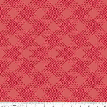 Merry Little Christmas Plaid C14844 Red - Riley Blake Designs - Diagonal - Quilting Cotton Fabric