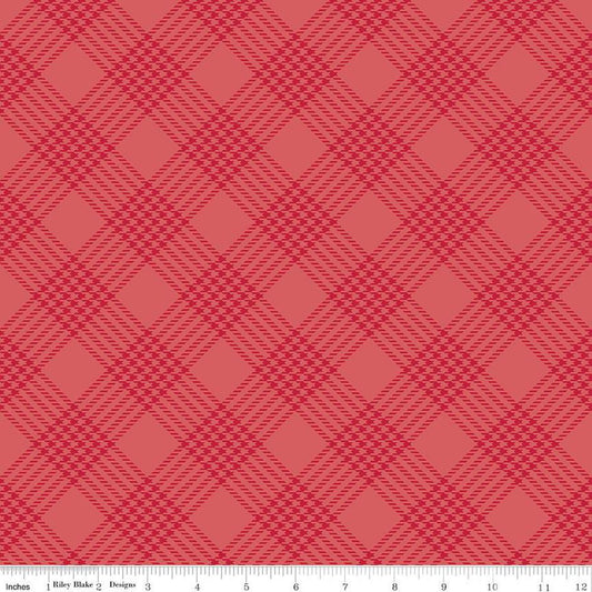 Merry Little Christmas Plaid C14844 Red - Riley Blake Designs - Diagonal - Quilting Cotton Fabric