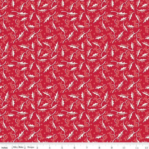 SALE Merry Little Christmas Holly C14845 Red by Riley Blake Designs - Holly Berries - Quilting Cotton Fabric