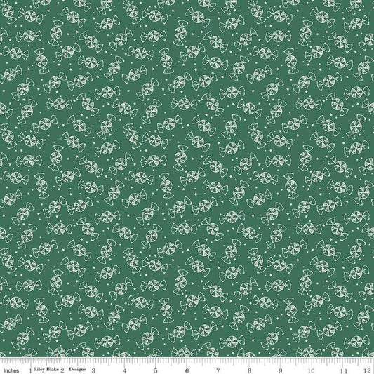 Merry Little Christmas Peppermint C14846 Green - Riley Blake Designs - Candy Peppermints - Quilting Cotton Fabric