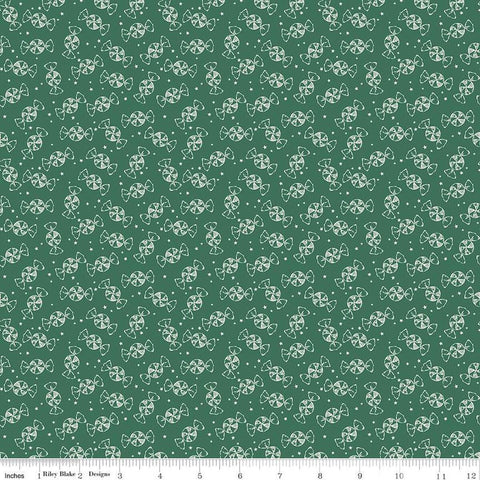 SALE Merry Little Christmas Peppermint C14846 Green by Riley Blake Designs - Candy Peppermints - Quilting Cotton Fabric