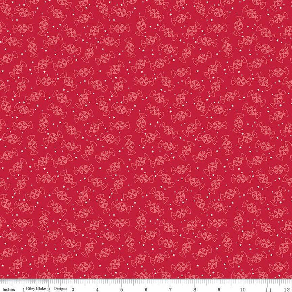 SALE Merry Little Christmas Peppermint C14846 Red by Riley Blake Designs - Candy Peppermints - Quilting Cotton Fabric