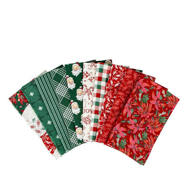 SALE Merry Little Christmas 1-Yard Bundle Rose 10 Pieces - Riley Blake Designs - Precut Pre Cut - One-Yard Bundle - Quilting Cotton Fabric