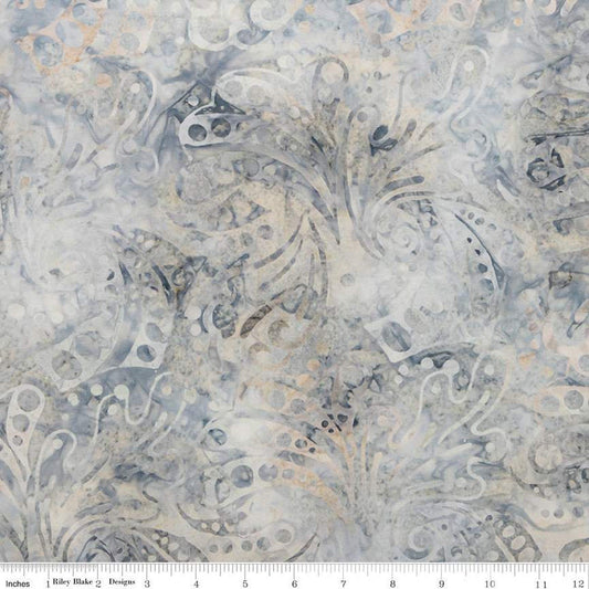 Fat Quarter End of Bolt - SALE Batiks Expressions Breathe BTAP818 Storm Cloud - Riley Blake - Hand-Dyed Print - Quilting Cotton Fabric