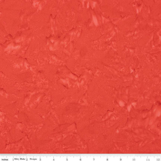 3 Yard Cut - DEAL Batiks Expressions WIDE BACK BTWB260 Tomato Red - 3-Yard Bundle - Riley Blake - 107/108" Wide  - Quilting Cotton Fabric
