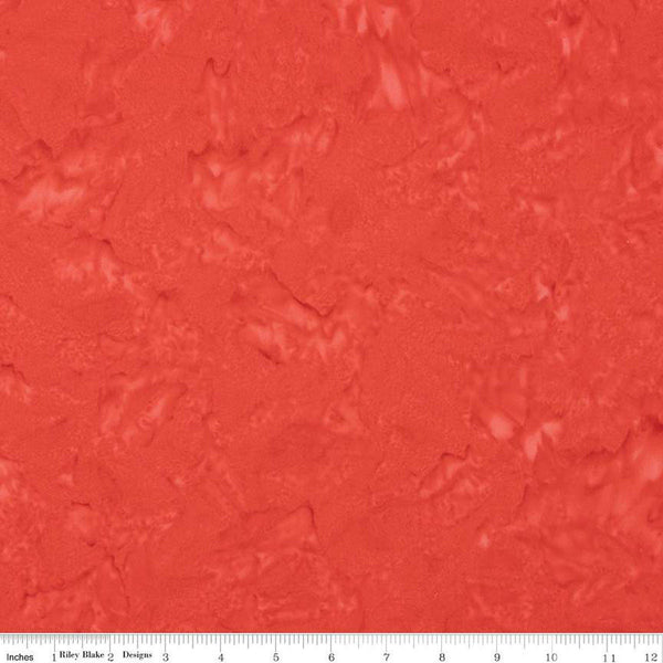 2 Yard 27" End of Bolt - SALE Batiks Expressions WIDE BACK BTWB260 Tomato Red - Riley Blake - 107/108" Wide  - Quilting Cotton Fabric