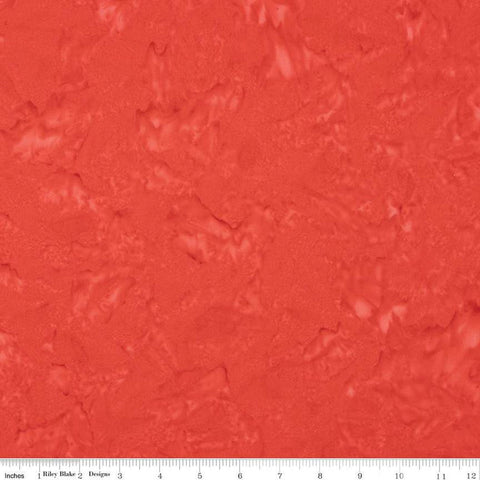 2 Yard 27" End of Bolt - SALE Batiks Expressions WIDE BACK BTWB260 Tomato Red - Riley Blake - 107/108" Wide  - Quilting Cotton Fabric