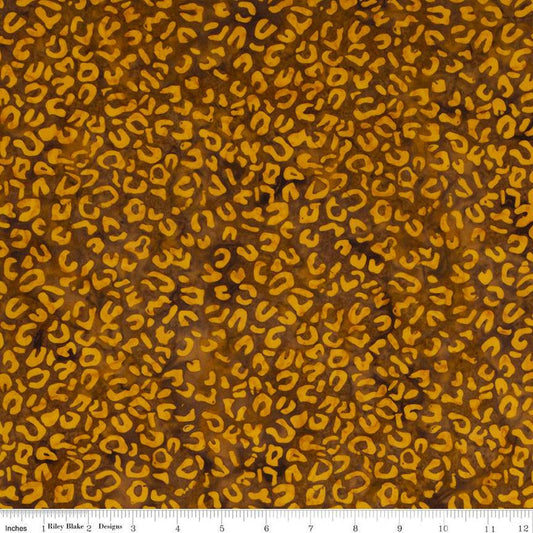 CLEARANCE Batiks Expressions Elementals BTHH574 Burnished Gold - Riley Blake Designs - Hand-Dyed Tjap Print - Quilting Cotton Fabric