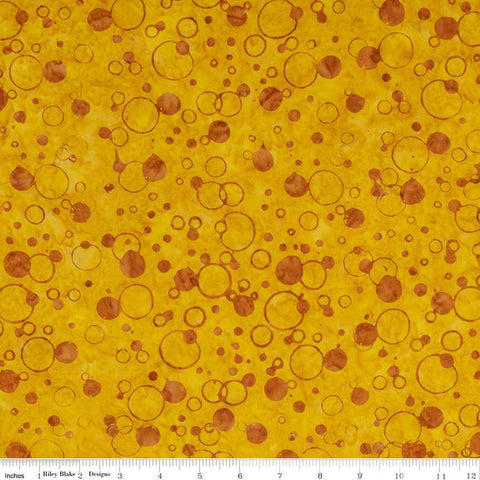 SALE Batiks Expressions Elementals BTHH564 Mimosa - Riley Blake Designs - Hand-Dyed Tjap Print - Quilting Cotton Fabric