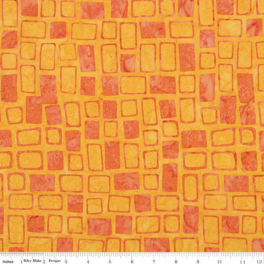 DEAL Batiks Expressions Berry Lemonade BTHH1295 Mango Fandango - Riley Blake Designs - Hand-Dyed Tjaps Print - Quilting Cotton