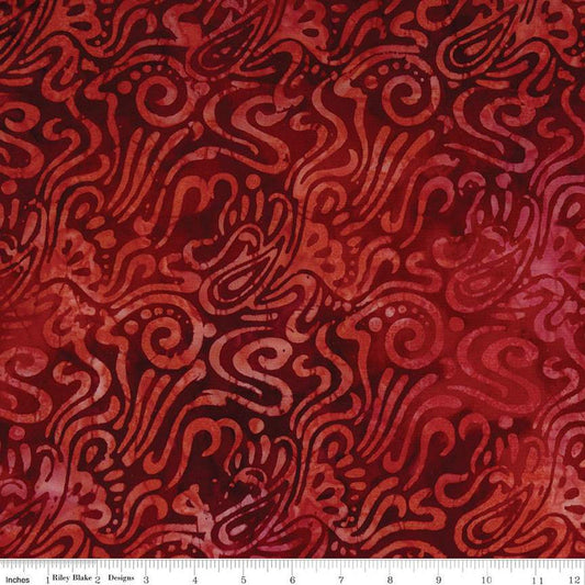 DEAL Batiks Expressions Berry Lemonade BTAP1311 Choke Cherry - Riley Blake Designs - Hand-Dyed Tjaps Print - Quilting Cotton