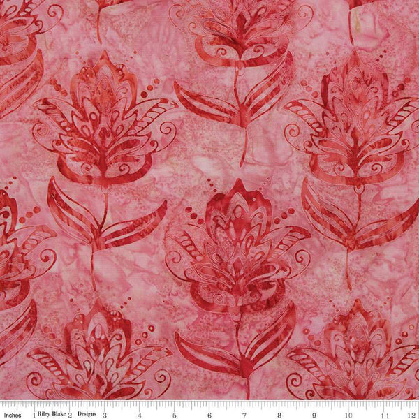 SALE Batiks Expressions Berry Lemonade BTAP1301 Watermelon - Riley Blake Designs - Hand-Dyed Tjaps Print - Quilting Cotton