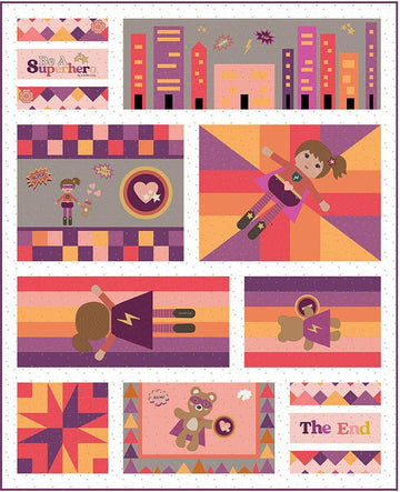 SALE Comic Book Quilt PATTERN P177 - Jennifer Long - Riley Blake Designs - INSTRUCTIONS Only - Piecing Applique