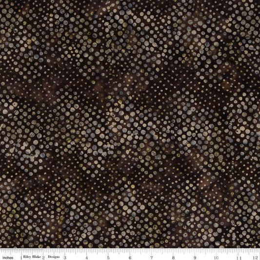 DEAL Batiks Expressions Elementals BTHH528 Coffee - Riley Blake Designs - Hand-Dyed Tjap Print - Quilting Cotton Fabric
