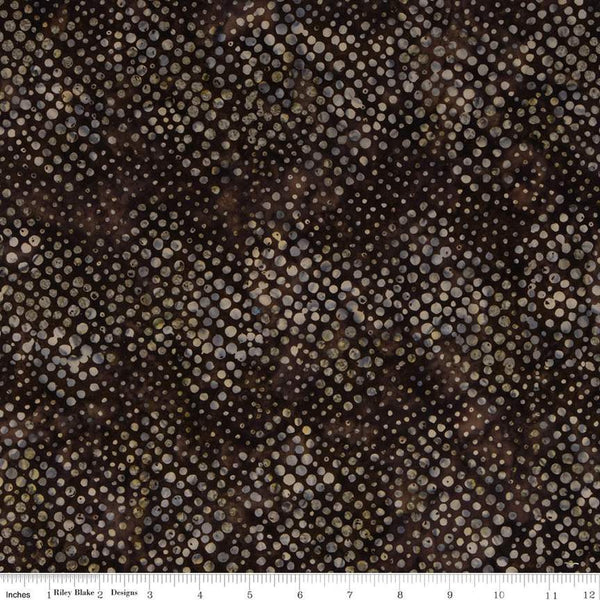 SALE Batiks Expressions Elementals BTHH528 Coffee - Riley Blake Designs - Hand-Dyed Tjap Print - Quilting Cotton Fabric