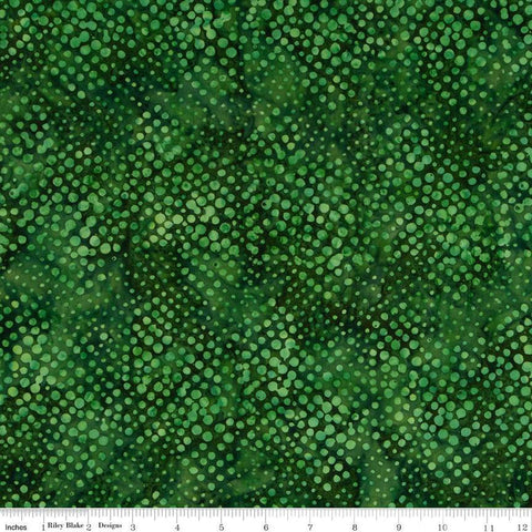 SALE Batiks Expressions Elementals BTHH527 Emerald - Riley Blake Designs - Hand-Dyed Tjap Print - Quilting Cotton Fabric