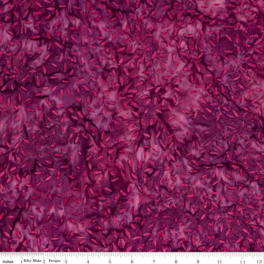 Batiks Expressions Elementals BTHH524 Magenta - Riley Blake Designs - Hand-Dyed Tjap Print - Quilting Cotton Fabric