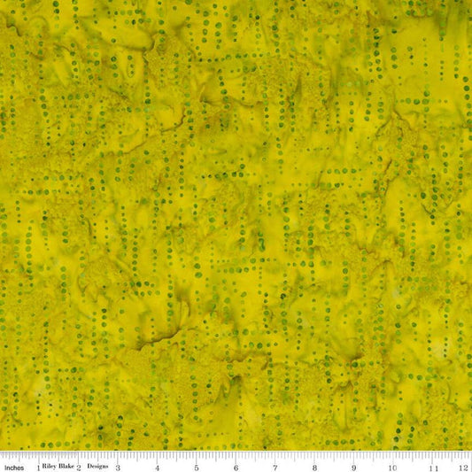 CLEARANCE Batiks Expressions Elementals BTHH515 Kiwi - Riley Blake Designs - Hand-Dyed Tjap Print - Quilting Cotton Fabric