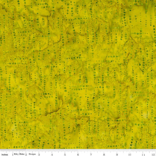 SALE Batiks Expressions Elementals BTHH515 Kiwi - Riley Blake Designs - Hand-Dyed Tjap Print - Quilting Cotton Fabric