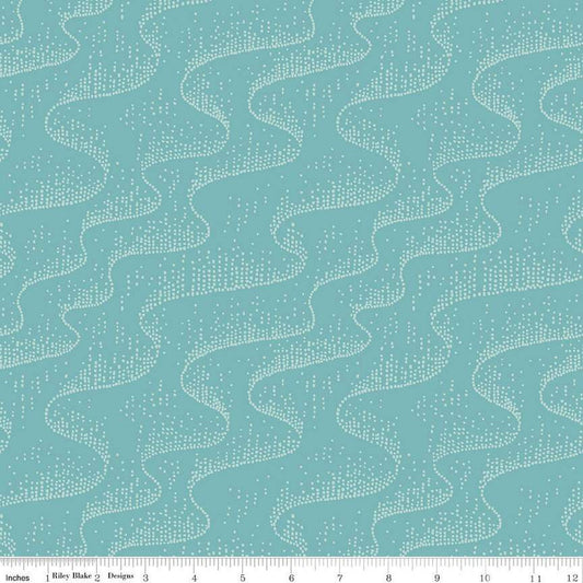 FLANNEL Northern Lights Aurora F15003 Turquoise - Riley Blake Designs - Winter Swirls of Dots - FLANNEL Cotton Fabric