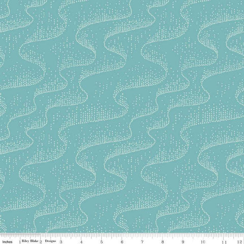 SALE FLANNEL Northern Lights Aurora F15003 Turquoise - Riley Blake Designs - Winter Swirls of Dots - FLANNEL Cotton Fabric