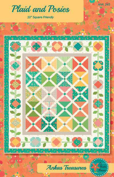 SALE Plaids and Posies Quilt PATTERN P154 by Heather Peterson - Riley Blake - INSTRUCTIONS Only - Piecing - 5" and 10" Stacker Friendly