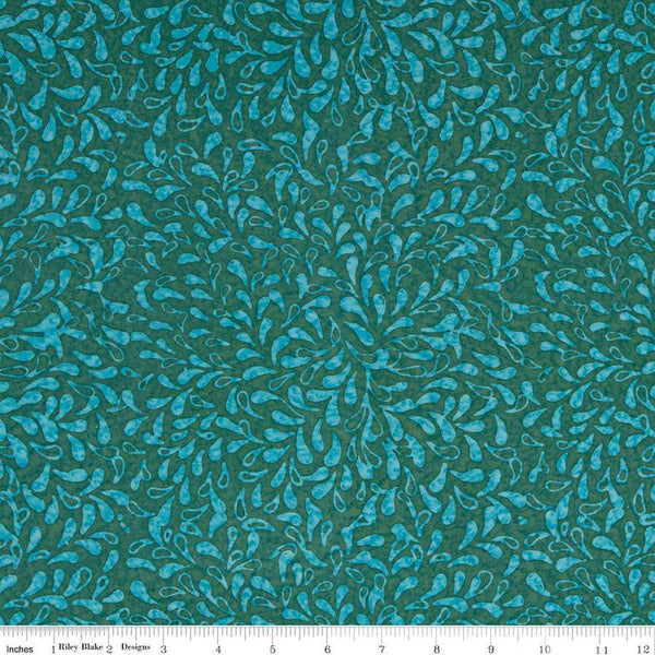 SALE Batiks Expressions Elementals BTHH509 Spruce - Riley Blake Designs - Hand-Dyed Tjap Print - Quilting Cotton Fabric